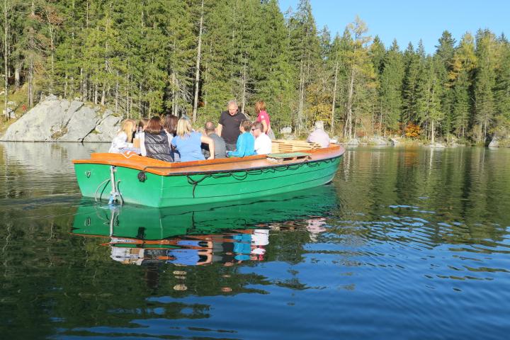 a small boat in a body of water